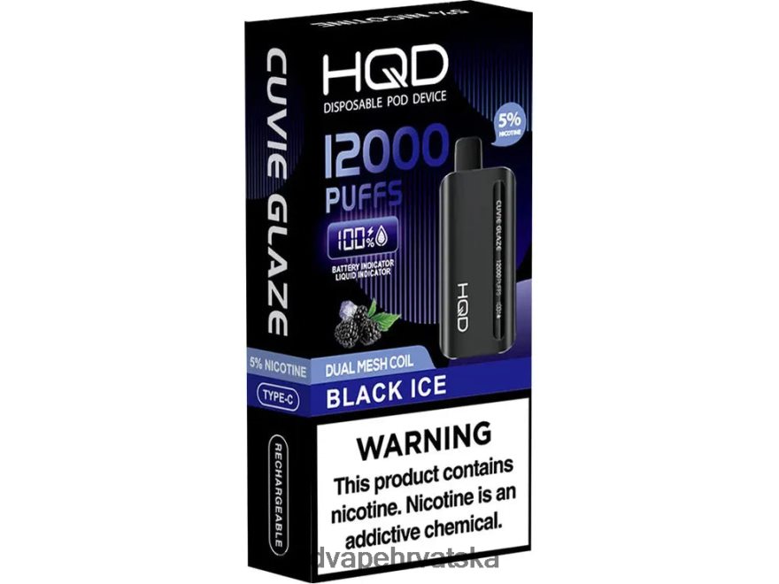 HQD CUVIE GLAZE jednokratni vape 12000 crni led 82486Z134 | HQD CIGARETA