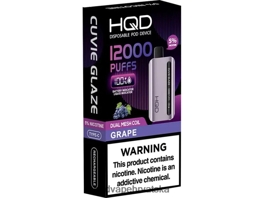 HQD CUVIE GLAZE jednokratni vape 12000 grožđe 82486Z168 | HQD VAPE ORDER ONLINE