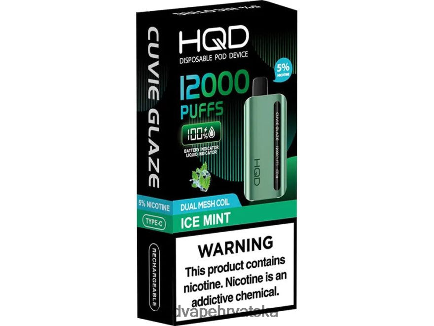 HQD CUVIE GLAZE jednokratni vape 12000 ledena metvica 82486Z200 | HQD VAPE BEST FLAVOR