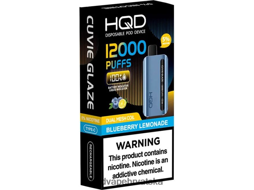 HQD CUVIE GLAZE jednokratni vape 12000 limunada od borovnica 82486Z142 | HQD VAPE HRVATSKA